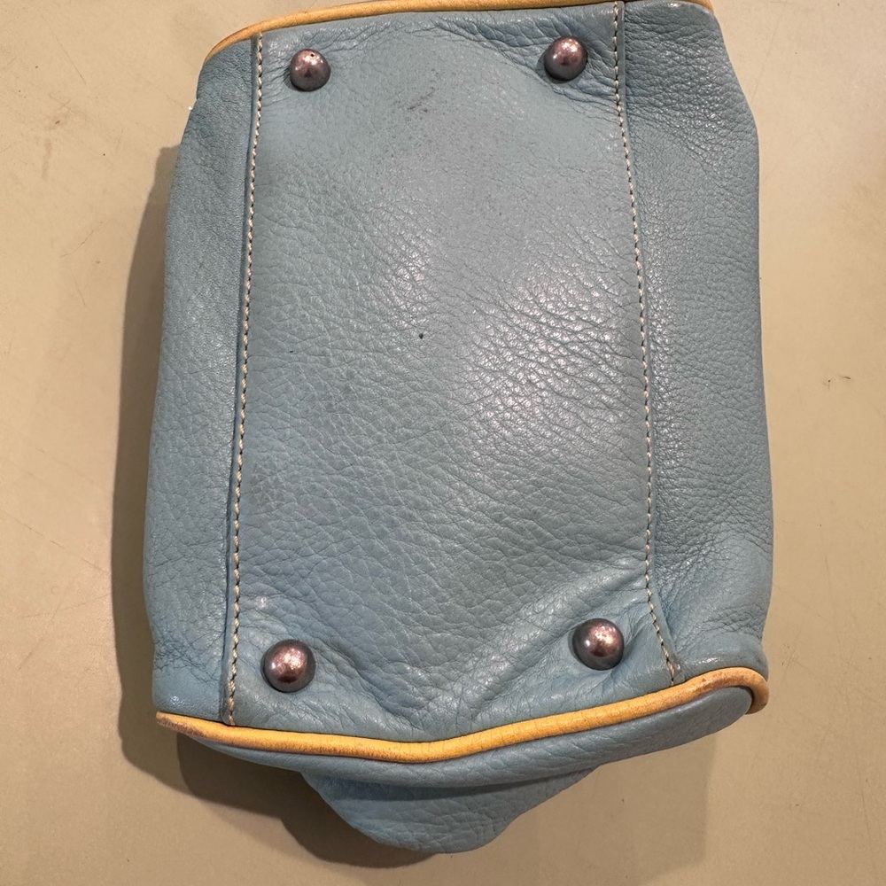 Marc Jacobs Blue and Yellow Leather Mini Handbag - Picture 3 of 5